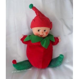 Peluche B&eacute;b&eacute; Poup&eacute;e Fruit Fraise Vintage Les Toufous By Mundia - Occasion