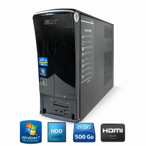 PC Acer Aspire X3990 i3 3.1GHz Windows 7 Pro HDD 500Go Vintage - Occasion