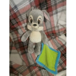 Doudou Scamp Gris Ecru Mouchoir Vert Bleu La Belle Et Le Clochard Nicotoy Disney - Occasion