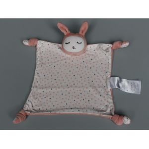 Doudou Lapin Plat Rose Blanc Étoiles Vertbaudet - Occasion