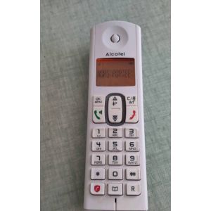 Combin&eacute; seul F630 Alcatel blanc et gris pour compl&eacute;ter une installation existante ou remplacer un mat&eacute;riel d&eacute;fectueux - combin&eacute; seul de t&eacute;l&eacute;phone fixe sans fil Alcatel Voice - Occasion