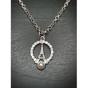 Collier Fantaisie "Tour Eiffel" Argenté - Occasion