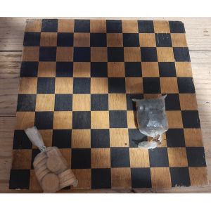 Echiquier Et Damier En Bois Ancien - Occasion