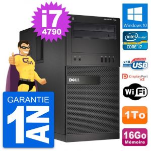 PC Tour Dell OptiPlex XE2 MT Intel i7-4790 RAM 16Go Disque 1To Windows 10 Wifi - Occasion