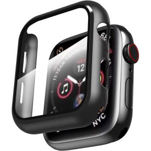 Coque Compatible Avec Apple Watch Series 6/Se/Series 5/Series 4 44 Mm Avec Protecteur D'écran En Verre Trempé Intégré, Coque De Protection Rigide En Pc Ultra Fine Transparent - Occasion