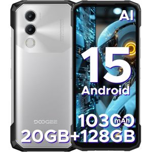 DOOGEE Blade 20 Telephone Portable Incassable Android 15 10300 mAh 6,6¡¯¡¯ HD IPS + 90 Hz 20GB+128GB Cam¿¿ra 16MP, NFC/5G Wifi/GPS/IP68/IP69K Argent - Occasion