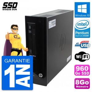 PC HP Pro 3300 SFF Intel Pentium G630 RAM 8Go SSD 960Go Windows 10 Wifi - Occasion