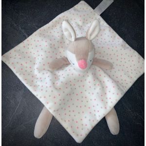 Doudou Bûche Obaibi Blanc Rose Peluche Jouet Bébé - Occasion