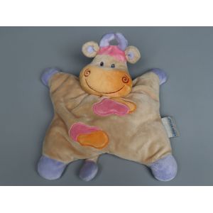 Doudou Vache Beige Orange Rose Nattou - Occasion