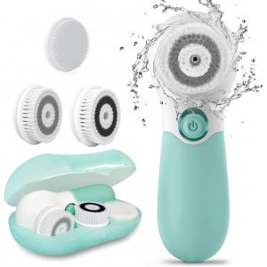 Touche Beauty Brosse Nettoyante Visage Electrique, Brosse Faciale Nettoyage En Profondeur, 3 Embouts De Brosse, 2 Vitesses, Etanche, Vert - Occasion