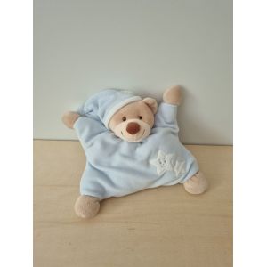 Doudou Ours Bleu Étoiles Bout Chou Monoprix - Occasion