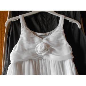Robe Blanche Doublée À Bretelles De Cérémonie 8 Ans État Neuf - Occasion
