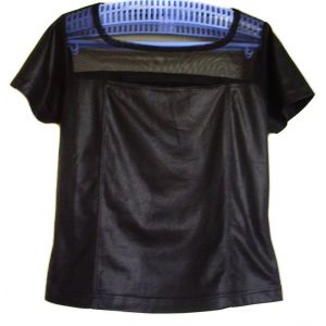 Top Manches Courtes Noir Laqué/Résille 42/44 - Occasion