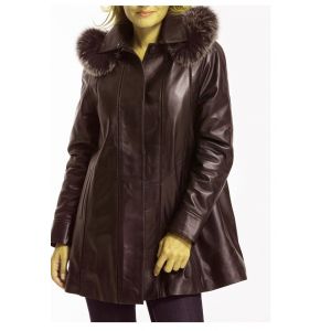 Blouson Cuir Marron Veste &Agrave; Capuche Fourrure Parka Dame 44 Trappers Compagny Warpper's Manteau Grand Canadienne Chaud Marron Chocolat Coat Canadien Couvrant Capuchon Elegant Pratic Femme - Occasion