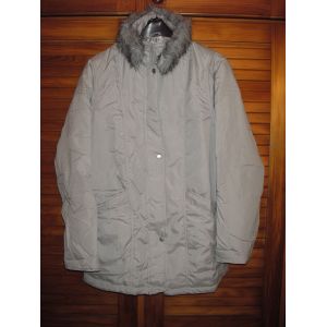 Parka Claire Neuville Gris ,Col Fourrure Amovible ,Taille 38-40 . - Occasion
