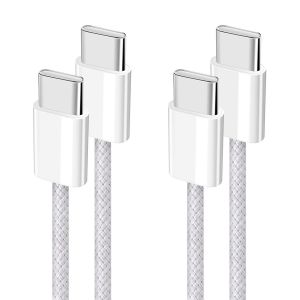 KALANKA-C&acirc;ble USB C vers USB C Charge Rapide&iquest; PD3.0 60W C&acirc;ble USB Type C Nylon Tress&eacute; C&acirc;ble Chargeur Cordon USBC Compatible avec iPhone 16 15 Samsung Galaxy S24 S23 Pixel iPad MacBook, [Lot de 2, 1M] - Occasion