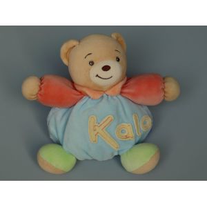 Doudou ours boule Kaloo bleu orange vert - Occasion