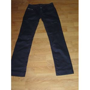 Jean La Mode Est A Vous Noir Coton Enduit Plissures 34 Neuf - Occasion