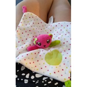 doudou chat orchestra plat rose vert pomme - Occasion