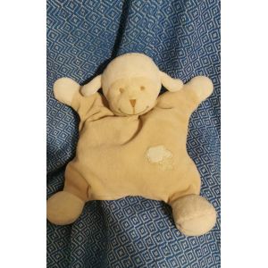 Doudou Mouton Semi Plat Beige Ecru Nuage Étoile Grelot Bout'chou - Occasion