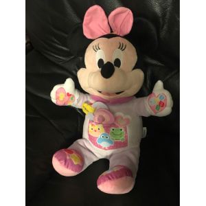 Peluche Disney Baby Minnie Jouet &Eacute;ducatif Musical Rose , Grenouille, Oiseau , Chat ,Cl&eacute;mentoni 35cm - Occasion