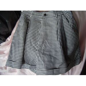 Short Femme Hiver Vichy Noir Et Blanc Taille 38 Id&eacute;e Cadeau - Occasion