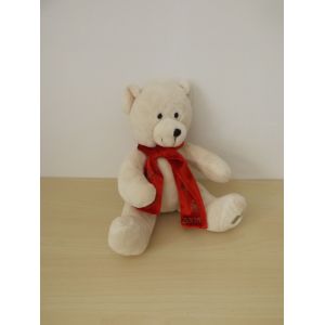 Peluche Doudou Ours Blanc &Eacute;charpe Rouge 2005 Beauty Success - Occasion