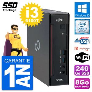 Mini PC Fujitsu Esprimo Q956 Intel i3-6100T RAM 8Go SSD 240Go Windows 10 Wifi - Occasion