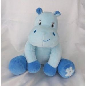 Doudou Peluche Hippopotame Bleu Grelot Fleur Arthur Et Lola Bébisol - Occasion