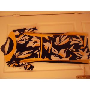 Robe Evalinka Coton Et Polyester T 1 Multicolore ,Dos Noir ,Petites Manches - Occasion