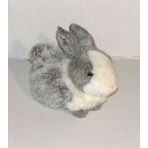 Doudou Lapin Gris Blanc Toys R Rus - Occasion