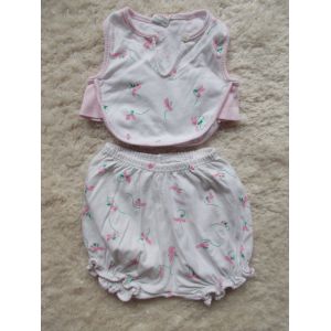 Ensemble Bébé Fille Culotte Bouffante Et Haut Assorti &#34petit Bateau&#34 Taille 3 Mois - Occasion