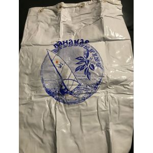 Sac coussin gonflable Bahamas windsurfing - vinyl - 46x33 cm - annees 80 - Occasion