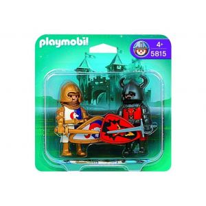 Playmobil Knights 5815 - Duo Chevalier Dragon Rouge Et Chevalier Licorne - Occasion