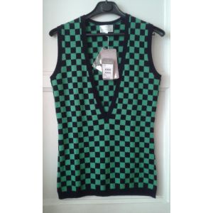 Pull Eric Bompard Cachemire Et Soie Damier Vert Marron T M Neuf - Occasion