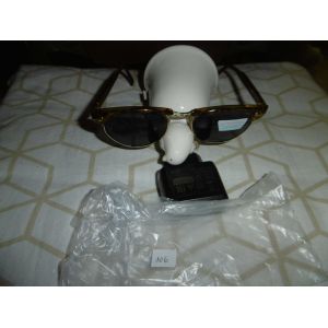 Lunette De Soleil Monture Doré Et Marron Taille Unique Verres Ronds Fumés Protection Uv 400 Farbel 106 - Occasion