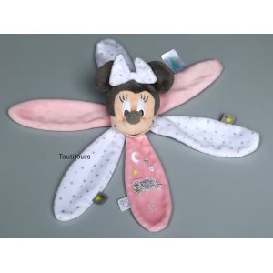 Doudou Minnie p&eacute;tales rose blanc mouton Disney Baby - Occasion