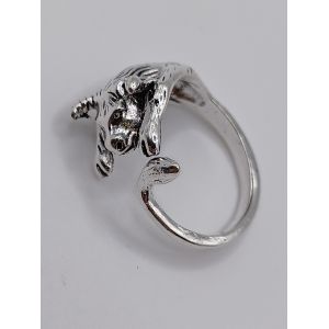 Bague M&eacute;tal Argent&eacute;,Taureau,Bague Ouverte,Taille 19.74 Mm - Occasion