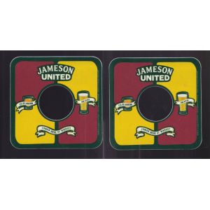2 Sous Bock Jameson United Années 2015/2016 ,Plastifiés ,9,5x9,5cm Env. - Union Bière Et Wiskey - Occasion