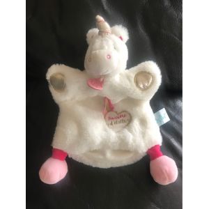 Babynat Doudou Licorne Marionnette Blanc Rose Poussiere D'etoile - Occasion