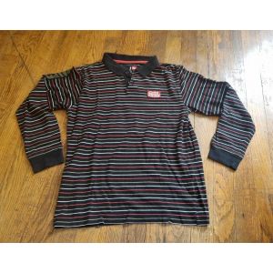 Polo Manche Longue Garçon Quicksilver Noir À Rayure Taille 12ans - Occasion
