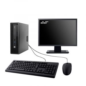 PC HP EliteDesk 705 G3 SFF Ecran 22" AMD AMD A6-8570 RAM 16Go SSD 2To W10 Wifi - Occasion