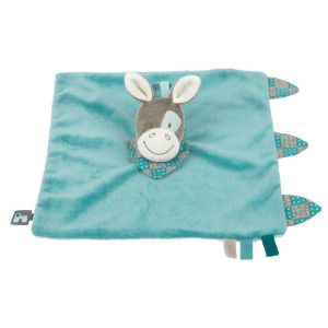 Doudou Ane Nattou Bleu Gris Cyril Et Gaston Plat Peluche Bebe - Occasion