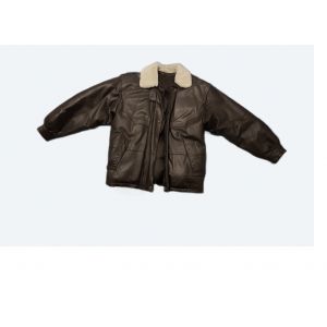 Blouson Cuir Noir Col Fourrure Mouton Amovible Tout Doubl&eacute; Duvet Oie 52 Surveste Peau Veste Aviateur Bombardier Echtes Leather Chaleur R&eacute;sistant Confort Caban Parka Xl Biker Bomber Motar Autom Hiver - Occasion