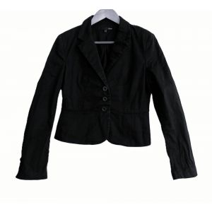 Veste Noire &Agrave; &Eacute;paulettes. Etam. Coton. Taille 36 - Occasion