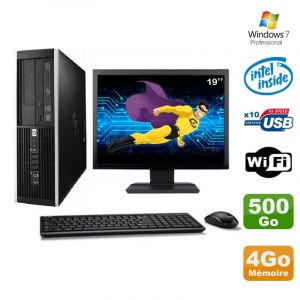 Lot PC HP Elite 6000 Pro SFF E5400 2.7Ghz 4Go Disque 500Go WIFI W7 Pro +Ecran 19 - Occasion