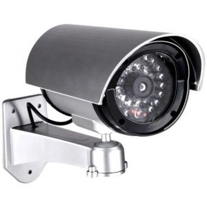Caméra factice LED extérieure murale gris sécurité GUIZMAX - Caméra factice - Plastique - 2xAA - Non inclus - Occasion