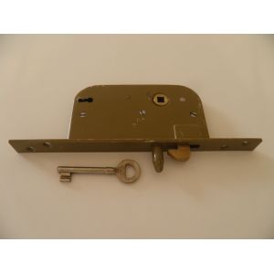 Serrure à larder BRICARD a Mentonnet, 1 Clé L, Axe:50 Carré:7 Entraxe:70 Bout carré, Porte Coulissante - Occasion