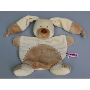 Doudou Lapin Plat Marron Beige Orchestra - Occasion