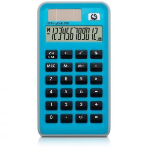 HP EasyCalc 100 - Calculatrice de bureau - 12 chiffres - panneau solaire, pile - Occasion